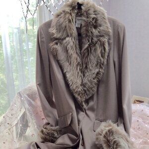Gorgeous Full Length Women's Coat in Pantone Simply Taupe
